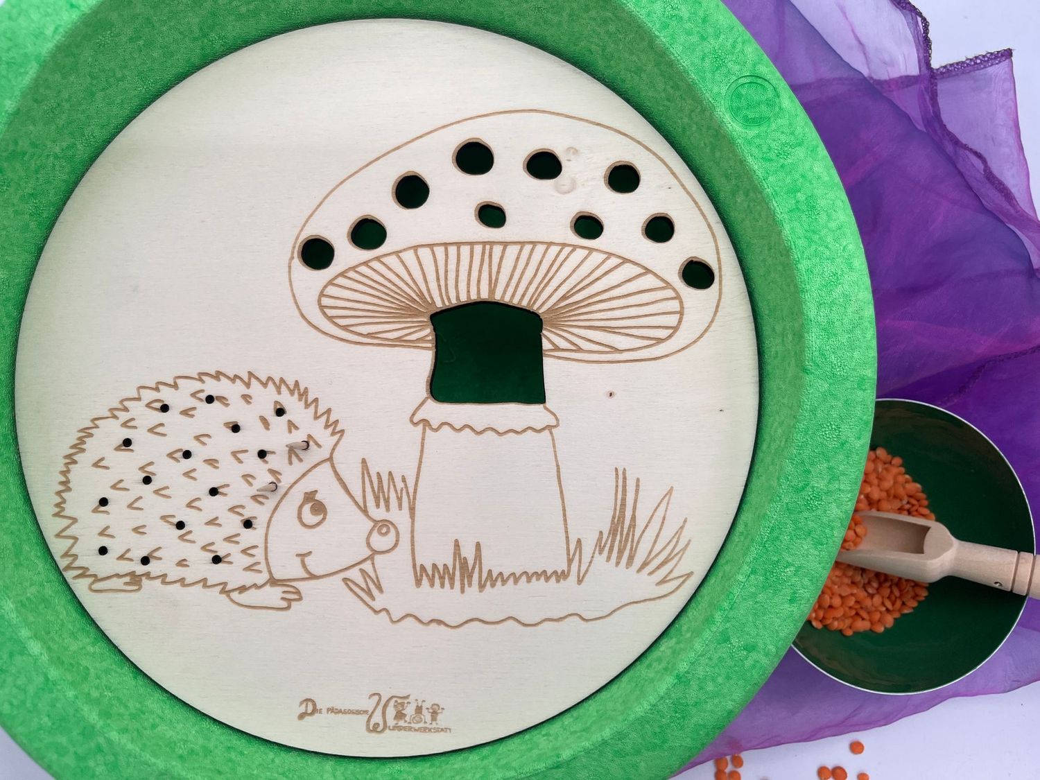 Aktivitätsplatte Igel und Pilz