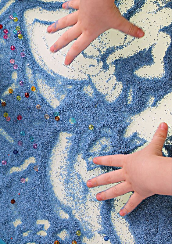 Ideen für die Sandwanne, Sandtabletts, Sandspiele (2UE)