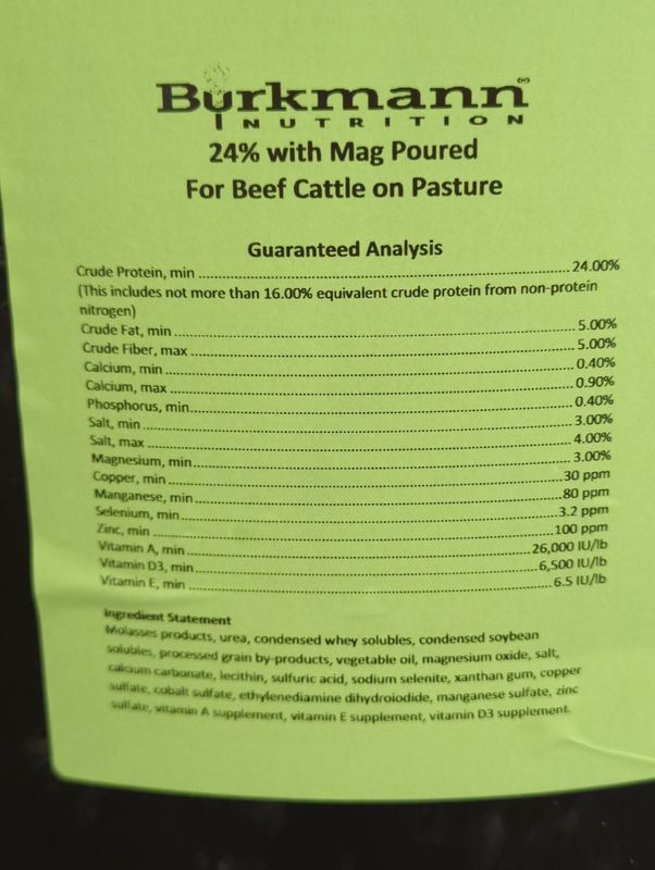 24% High Magnesium Tub for Beef Cattle On Pasture 200lb