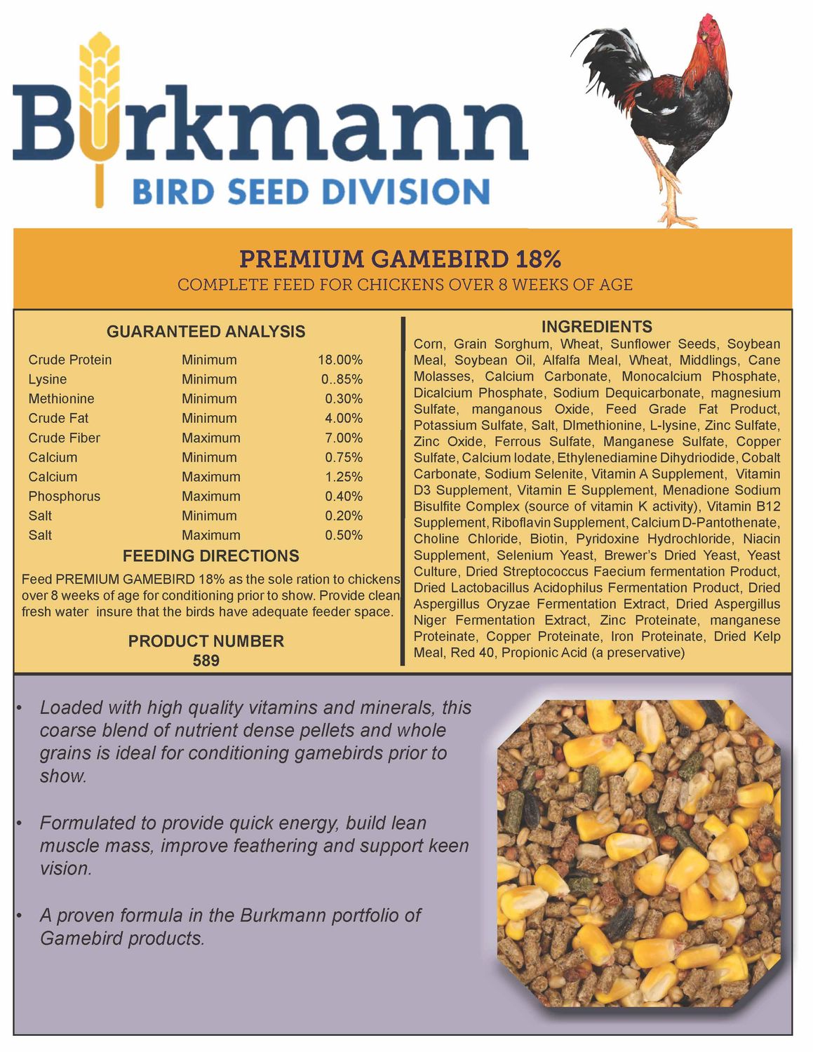 Berkman 18 Game Bird Feed