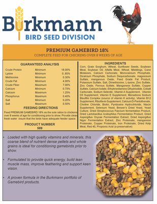 Berkman 18 Game Bird Feed 50lb