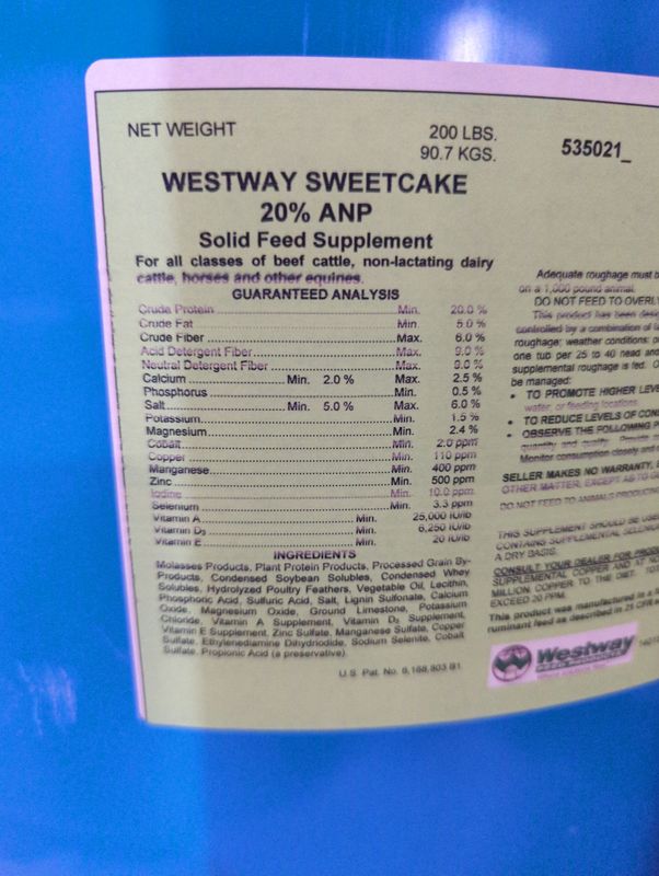 20% Horse and Cattle All Natural Tub 200lb