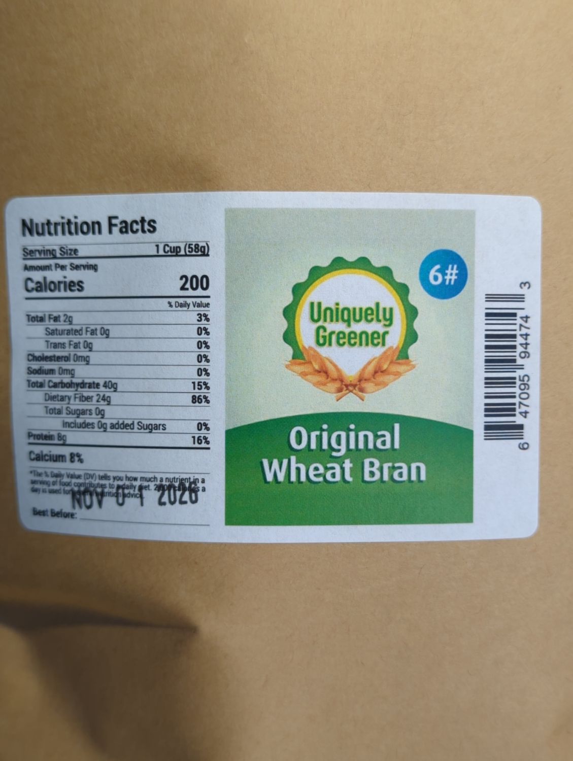 6 lb Wheat Bran