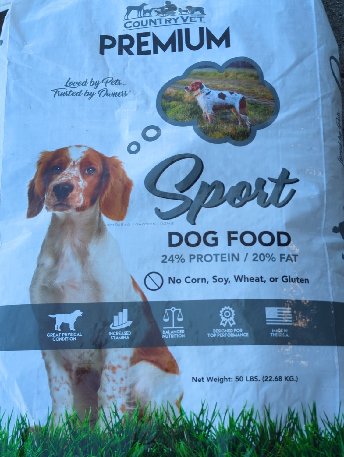 Country Vet 2420 Premium Sport Dog Food 24% Protein - 20% Fat 50lb