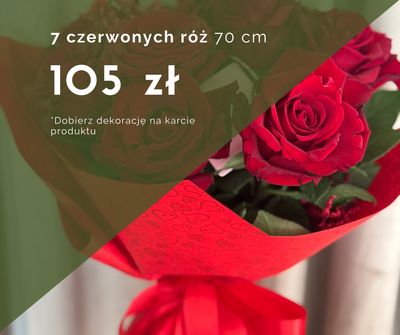 Bukiet 7 czerwonych róż