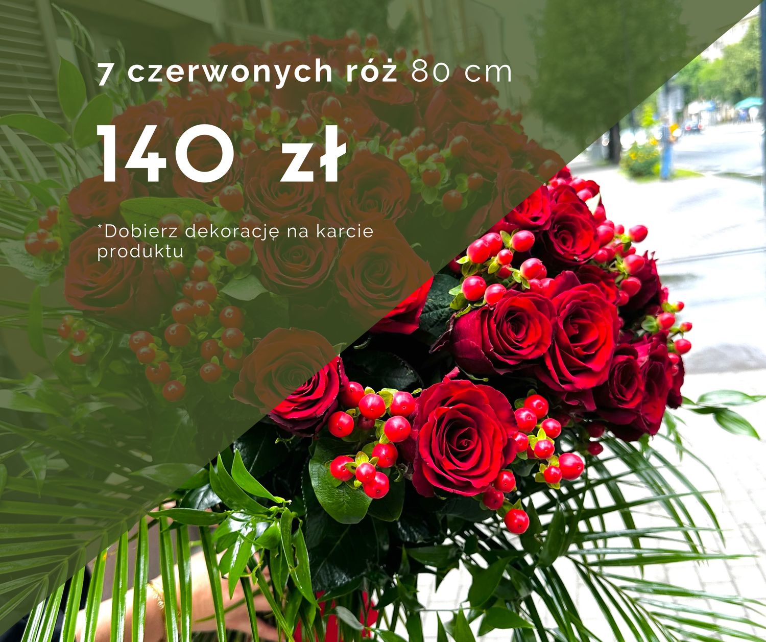 Bukiet 7 czerwonych róż