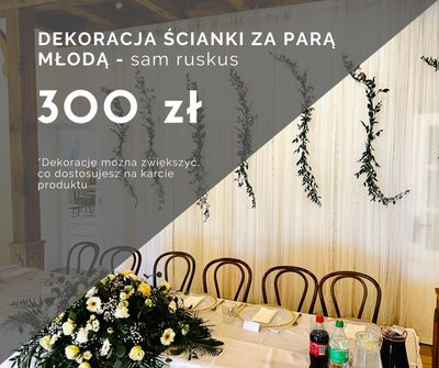 Dekoracja ścianki za Parą Młodą - sam ruskus