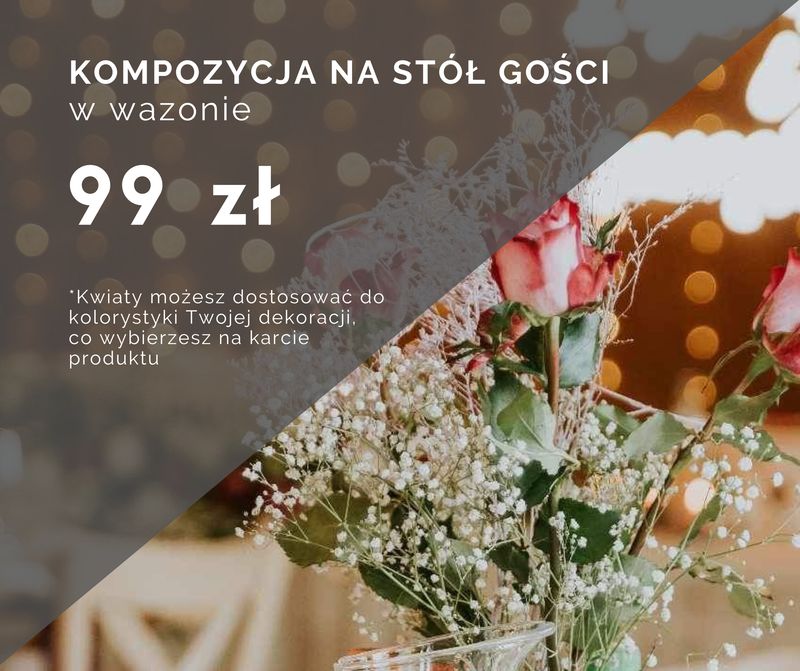 Kompozycja na stół gości w wazonie