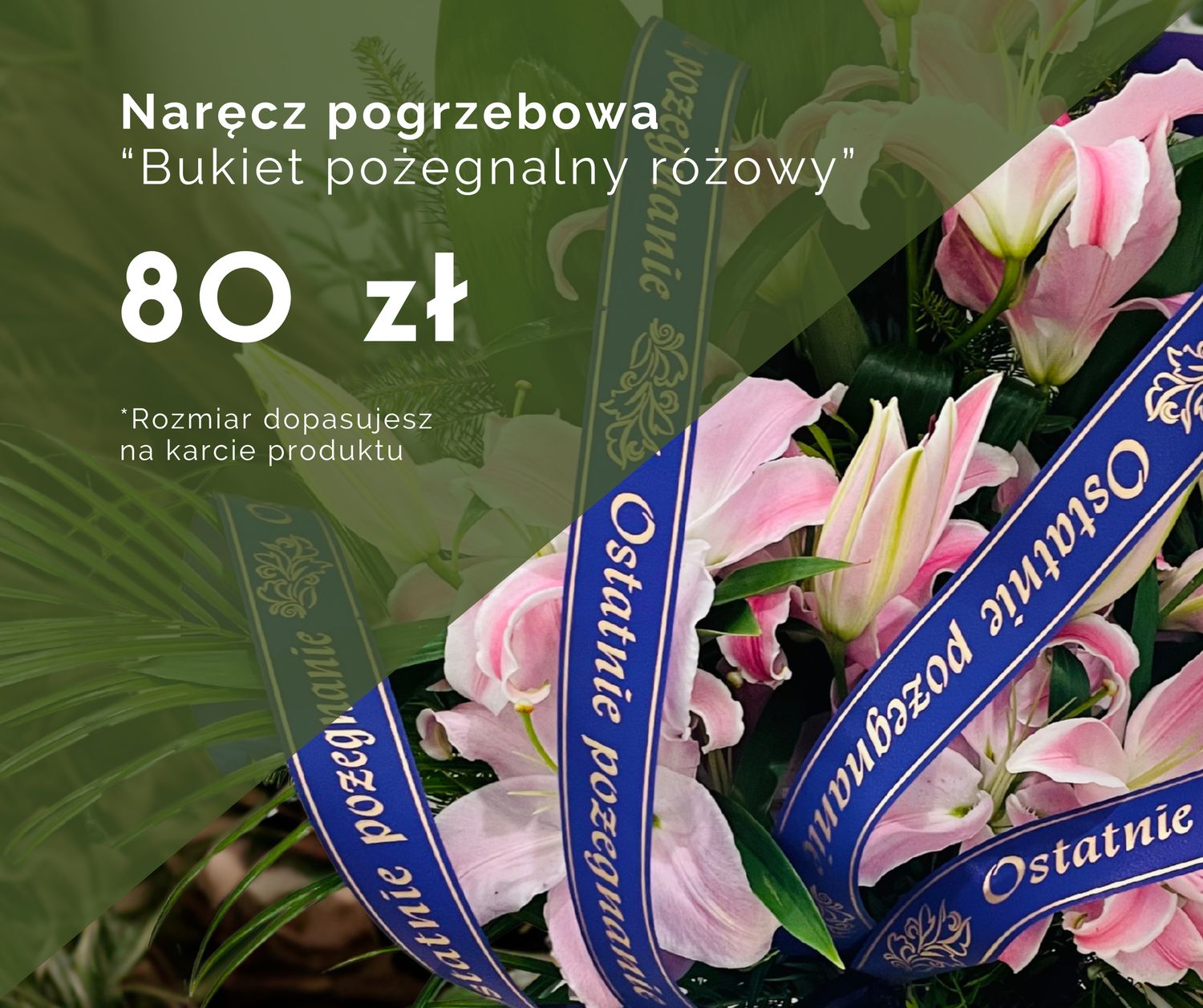 Naręcz pogrzebowa - różowa