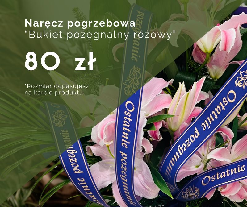 Naręcz pogrzebowa - różowa