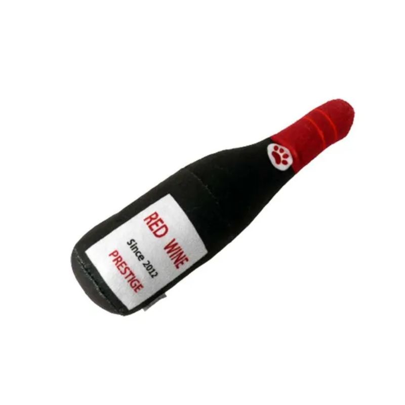 Red Wine Plush Dog Cat Toy