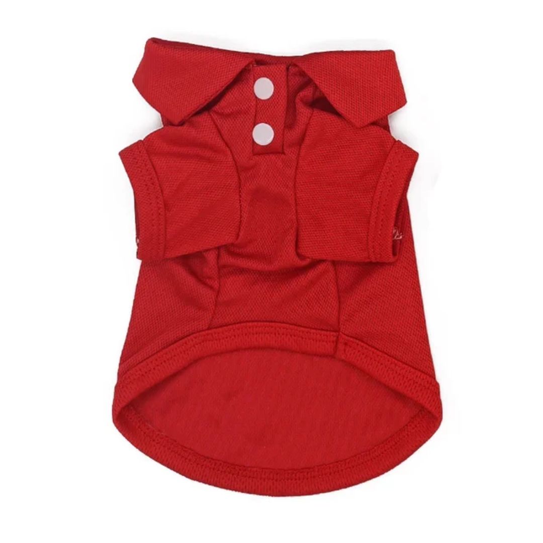 Casual-Chic Golf Styling Pet Shirt-Red