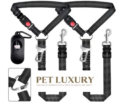 PetPro 4 in 1™ harnesses, leashes, collar and Car Restraint ( Black)