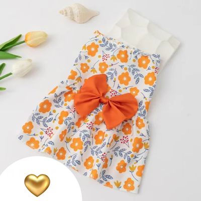 FURRY PAWS Pet Dress ( Orange and Yellow)