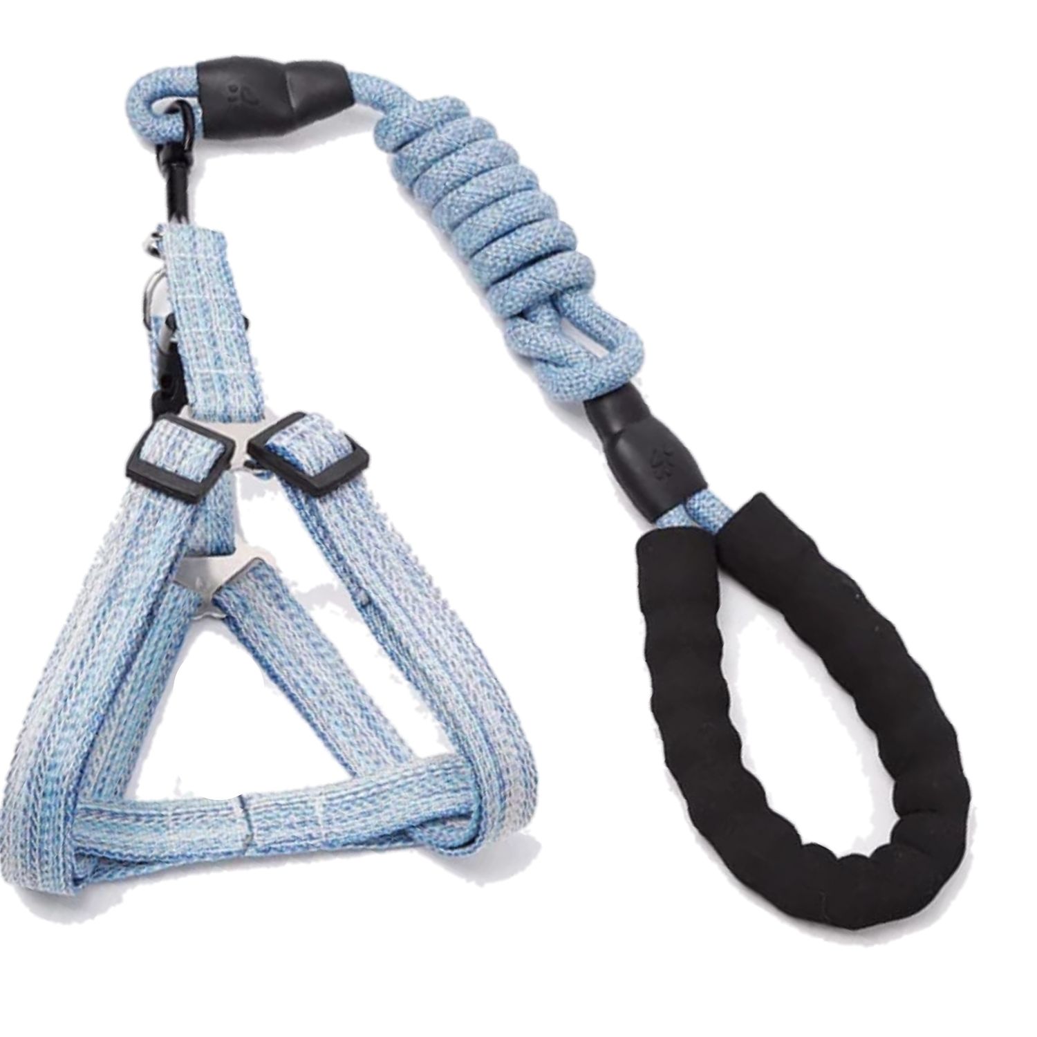 Zilver Paws Dog Leach And Harness-Blue