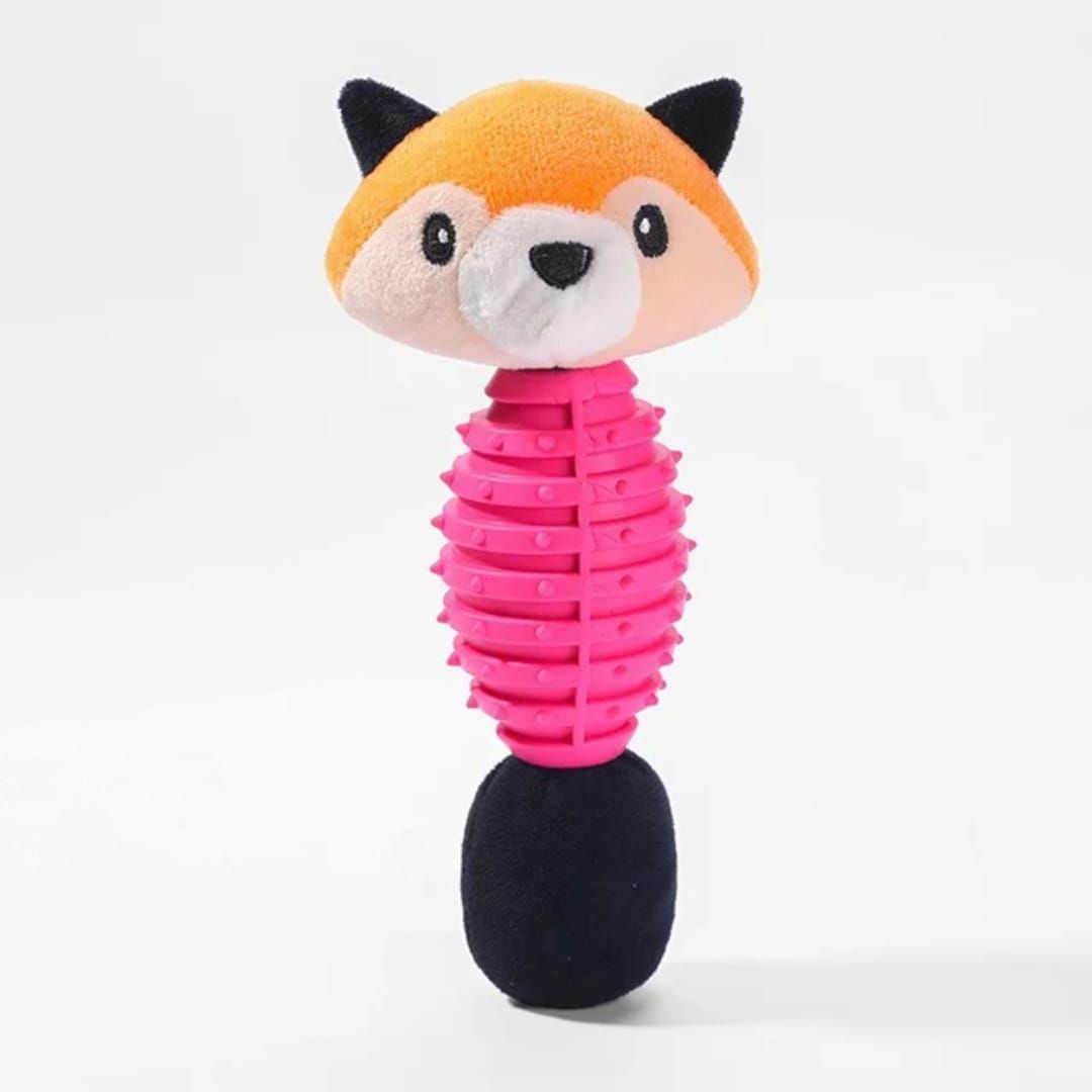 Foxy Plush Squeaky Pet Feeding Toy