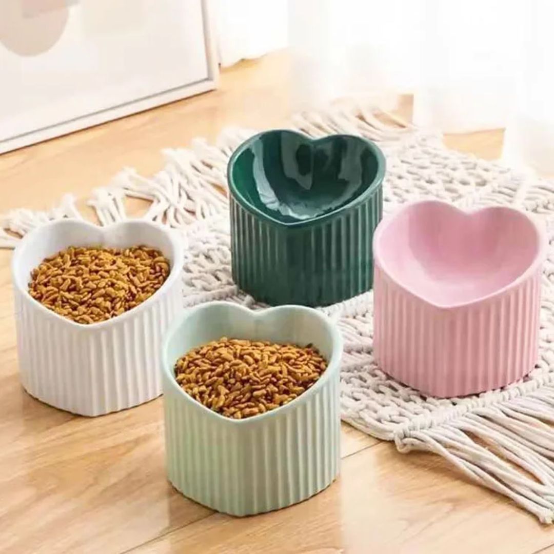 Heart Shaped Pet Bowl (Green)