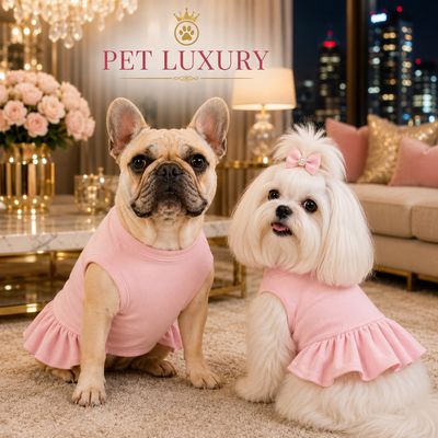 Pet Luxury Magische Dog or Cat Dress – Midnight Noir - Soft Pink