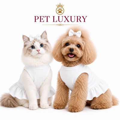 Pet Luxury Magische Dog or Cat Dress – Midnight Noir - White Pet Luxury Magische Dog or Cat Dress – Midnight Noir - White