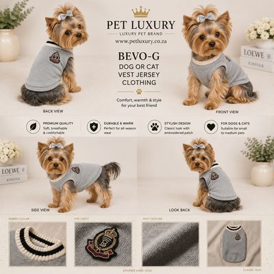 Bevo-G Dog Or Cat Jersey Vest Clothing - Grey