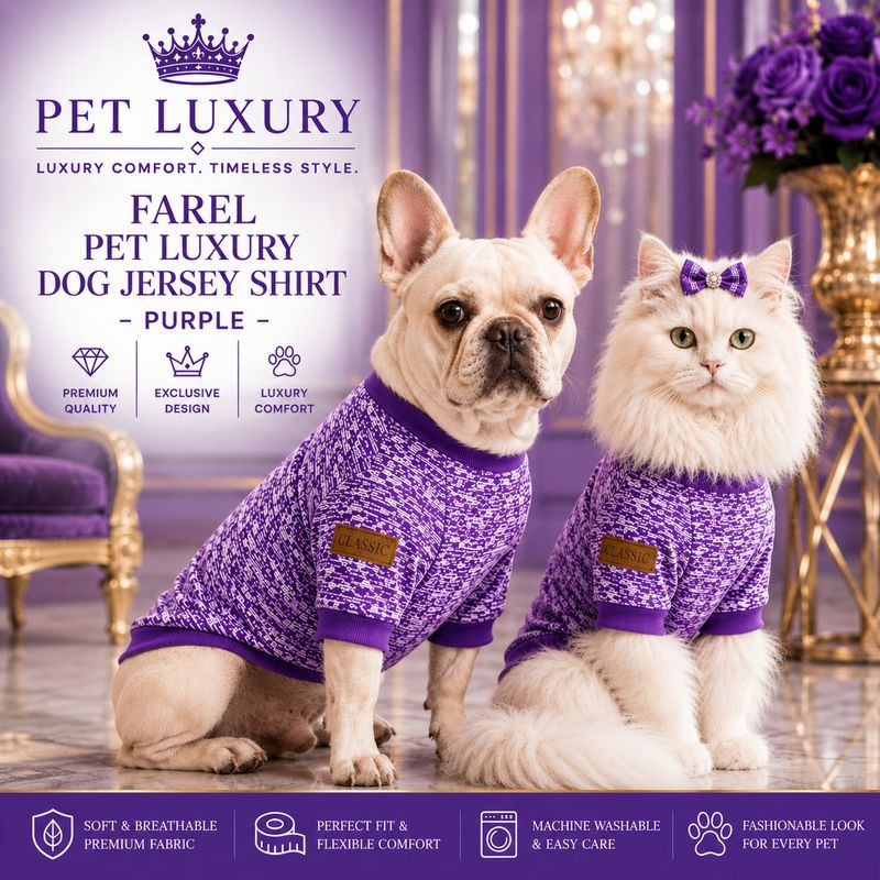 Farel Pet Luxury Dog Jersey Shirt - Royal Purple