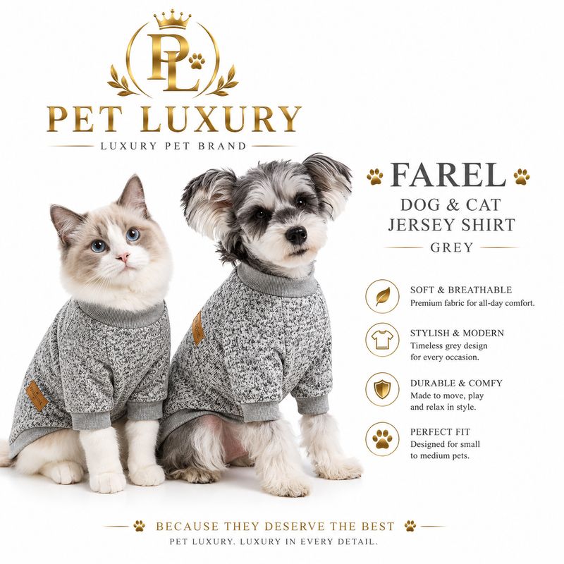Farel Dog And Cat Jersey Shirt - Grey Farel Dog And Cat Jersey Shirt - Grey