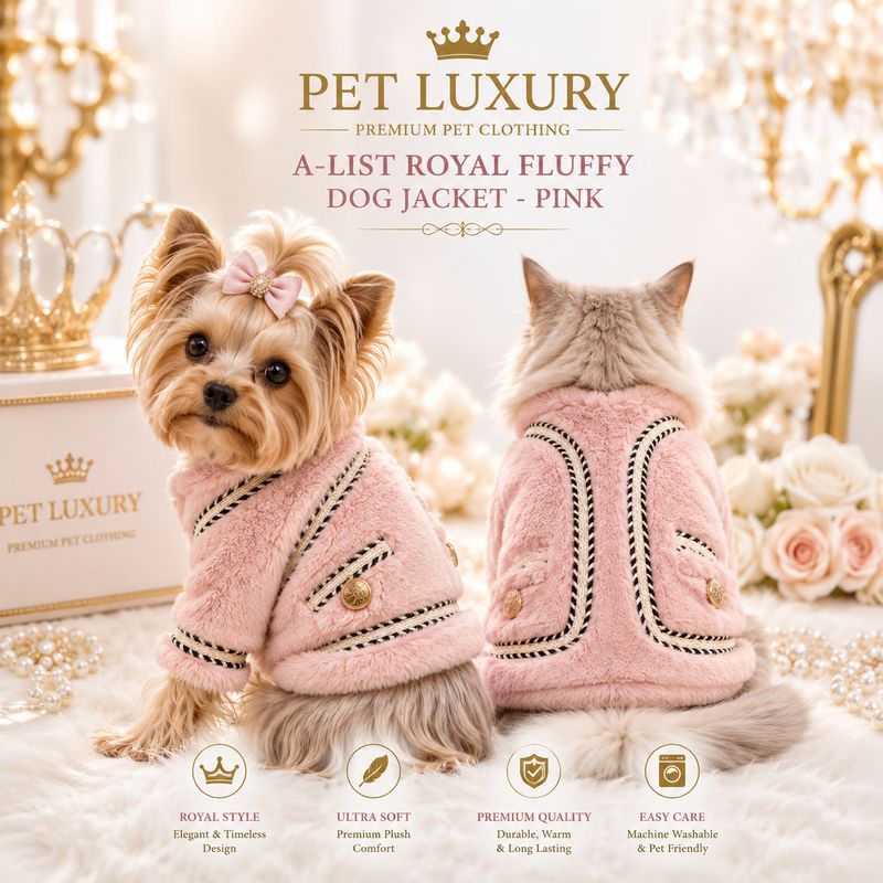 A-List Royal Fluffy G-Pet Jacket - Pink