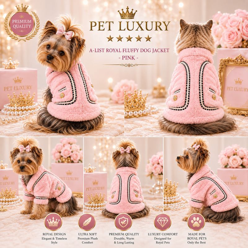 A-List Royal Fluffy G-Pet Jacket - Pink