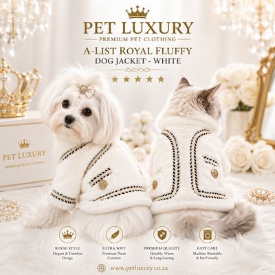 A-List Royal Fluffy Dog Jacket - White