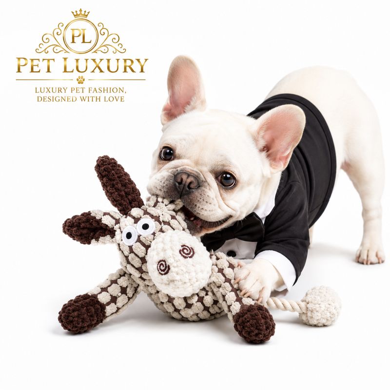 Pet Luxury's Cow Farm Fam plush Squeaking Toy - Donkey