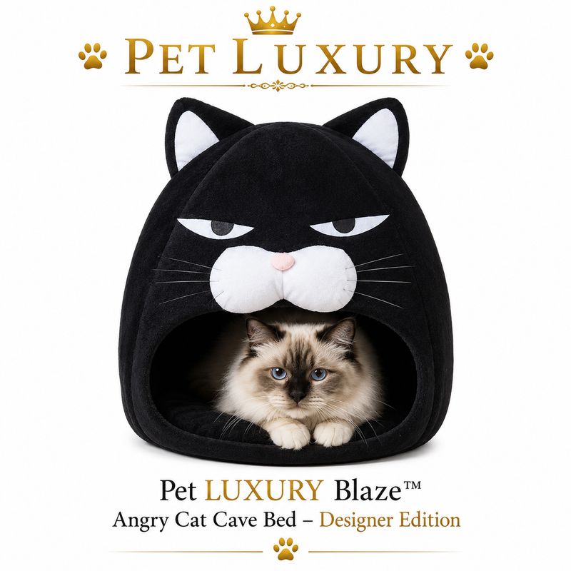 Pet LUXURY Blaze™ Angry Cat Cave Bed – Designer Edition Pet LUXURY Blaze™ Angry Cat Cave Bed – Designer Edition