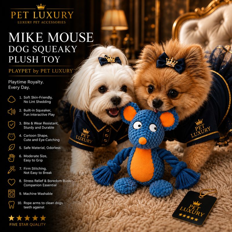 Mike Mouse Squeaky Dog Toy