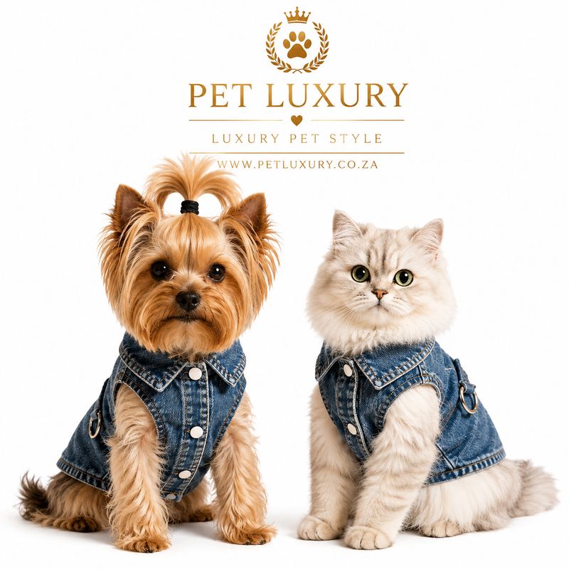 Denim G-Z Pet Luxury Dog & Cat Jacket with Harness Holder Denim G-Z Pet Luxury Dog & Cat Jacket with Harness Holder