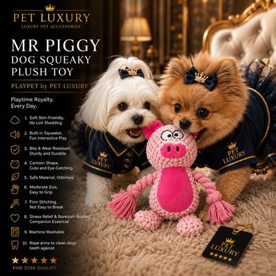 Mr Piggy Dog Squeaky Plush Toy