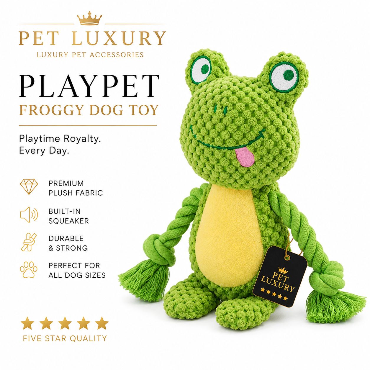 Pet Luxury PLAYPET Froggy Dog Toy
