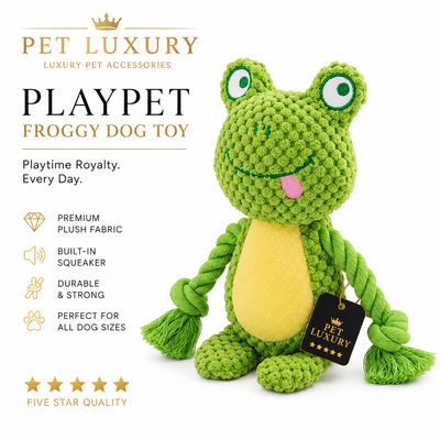 Pet Luxury PLAYPET Froggy Dog Toy Pet Luxury PLAYPET Froggy Dog Toy