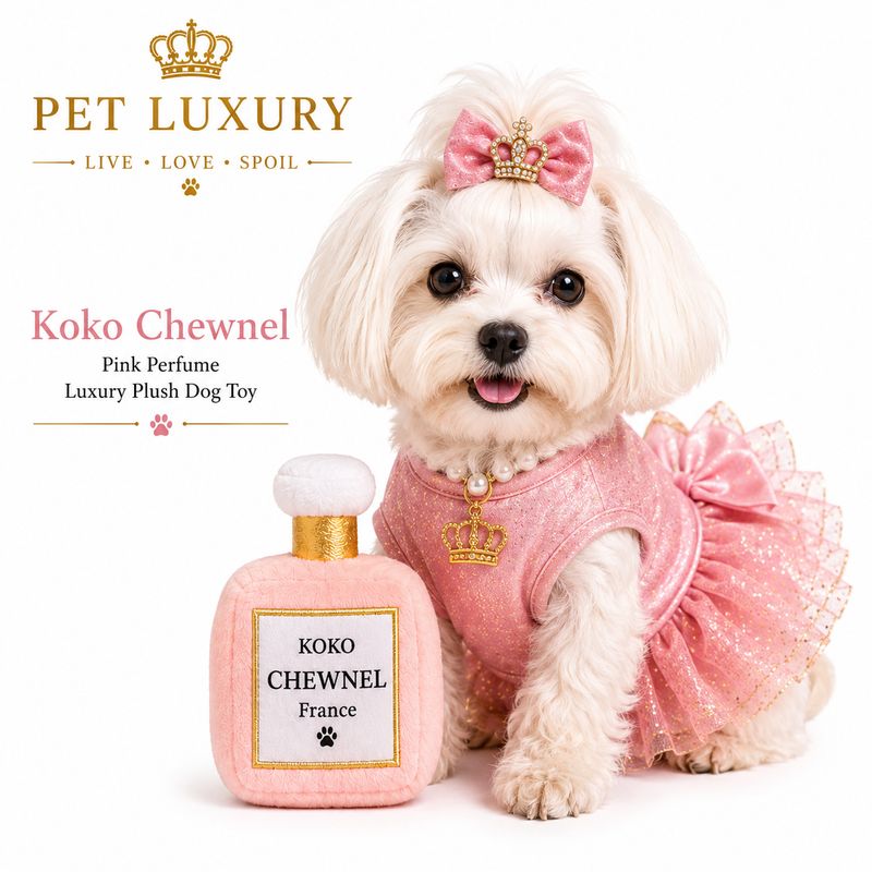 Koko Chewnel Pink Perfume Luxury Plush Dog Toy Koko Chewnel Pink Perfume Luxury Plush Dog Toy