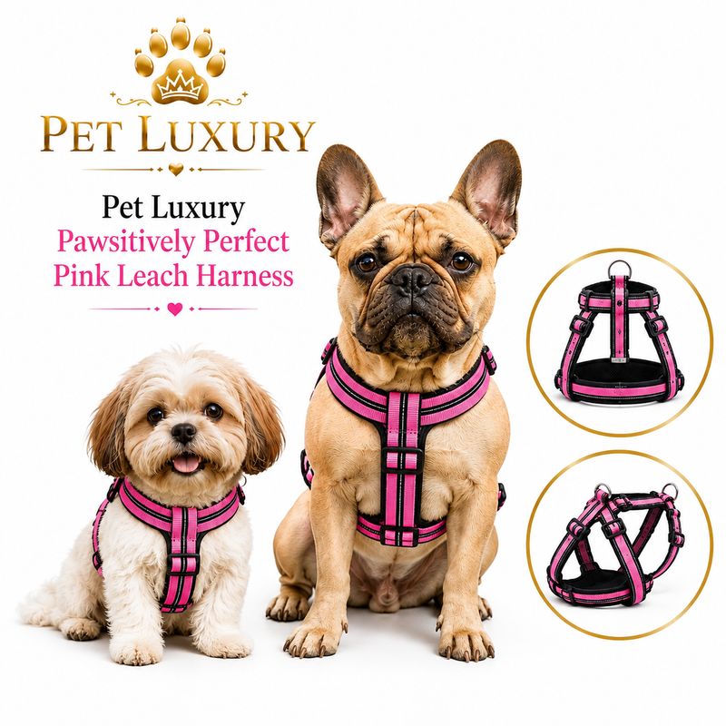 Pet Luxury Pawsitively Perfect Pink Leach Harness