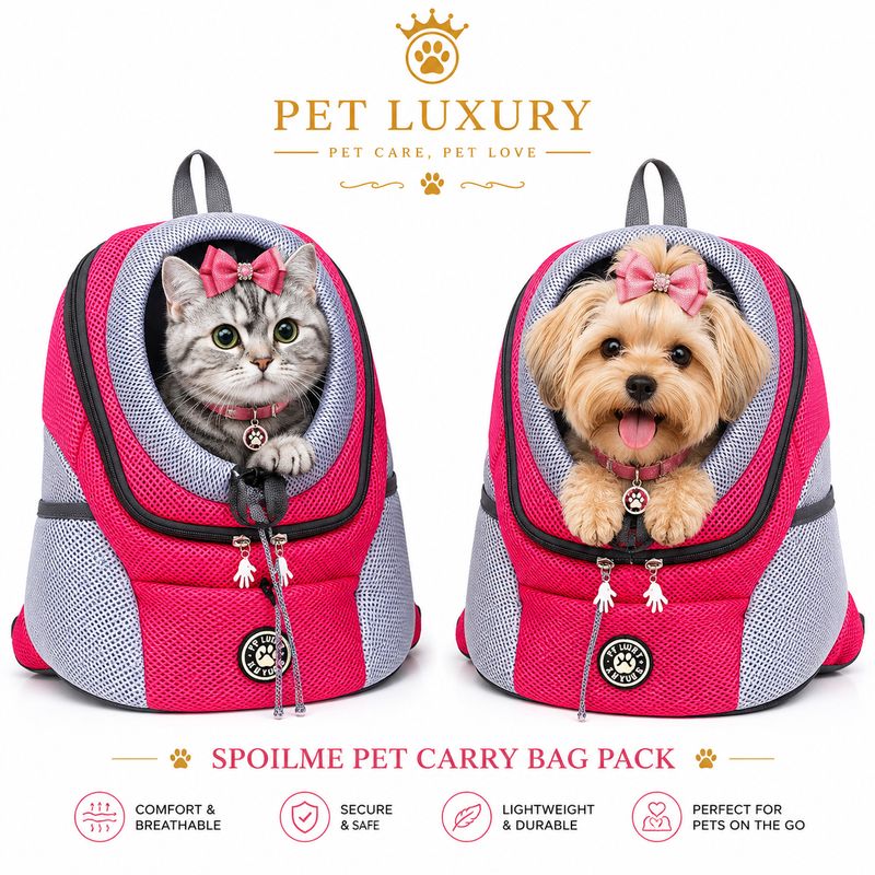 SpoilMe Pet Carry Bag Pack | Front-Facing Backpack Carrier for Small Dogs & Cats SpoilMe Pet Carry Bag Pack | Front-Facing Backpack Carrier for Small Dogs & Cats