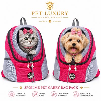 SpoilMe Pet Carry Bag Pack | Front-Facing Backpack Carrier for Small Dogs & Cats