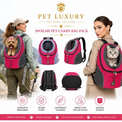 SpoilMe Pet Carry Bag Pack | Front-Facing Backpack Carrier for Small Dogs & Cats