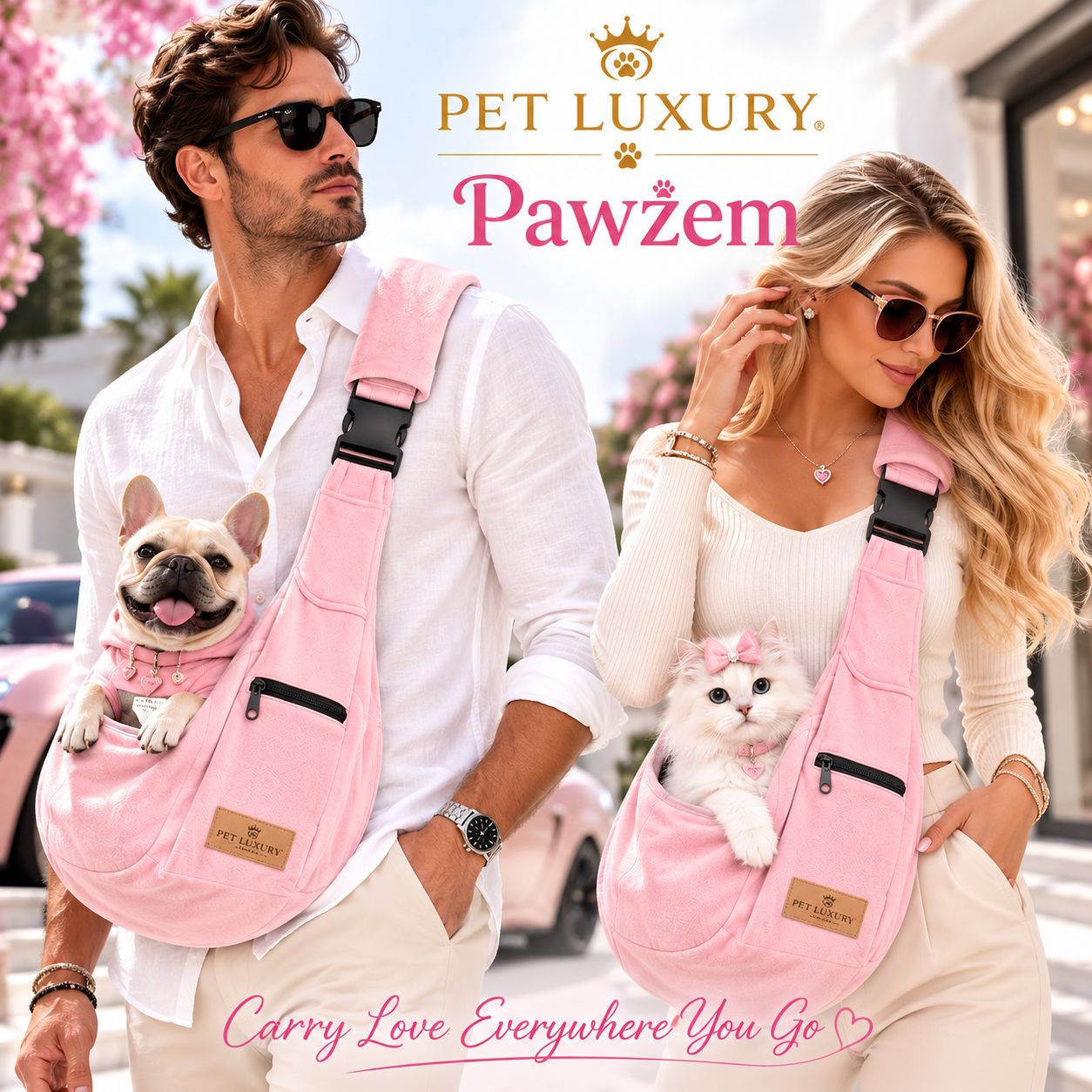 Pawzem Pet Luxury Carry Shoulder Bag – Baby Pink - Carry Love, Everywhere You Go. Pawzem Pet Luxury Carry Shoulder Bag – Baby Pink - Carry Love, Everywhere You Go.