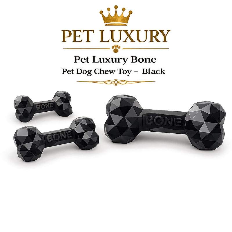 Pet Luxury Bone Pet Dog Chew Toy - Black