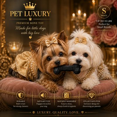 Pet Luxury Bone Pet Dog Chew Toy - Black
