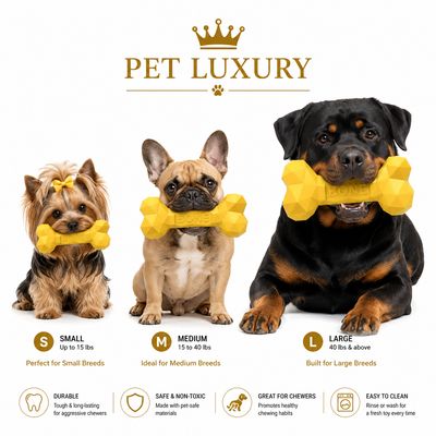 Pet Luxury Bone Pet Dog Chew Toy - Yellow Pet Luxury Bone Pet Dog Chew Toy - Yellow
