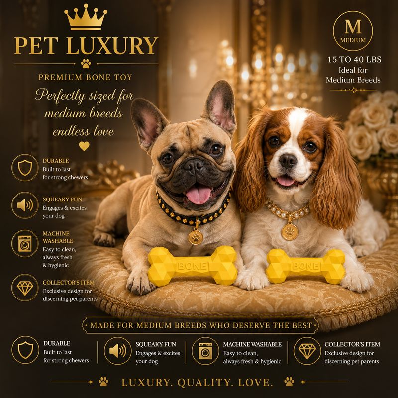 Pet Luxury Bone Pet Dog Chew Toy - Yellow