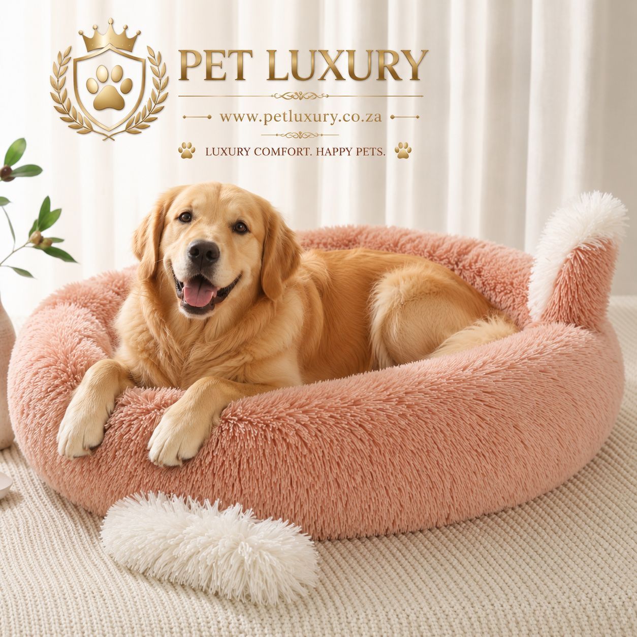 Pet Luxury Fluffy Paws Designer Cat & Dog Bed - Baby Pink Pet Luxury Fluffy Paws Designer Cat & Dog Bed - Baby Pink