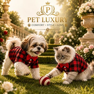 Stylish Pet Luxury Dog And Cat Bow Tie Shirt - Red