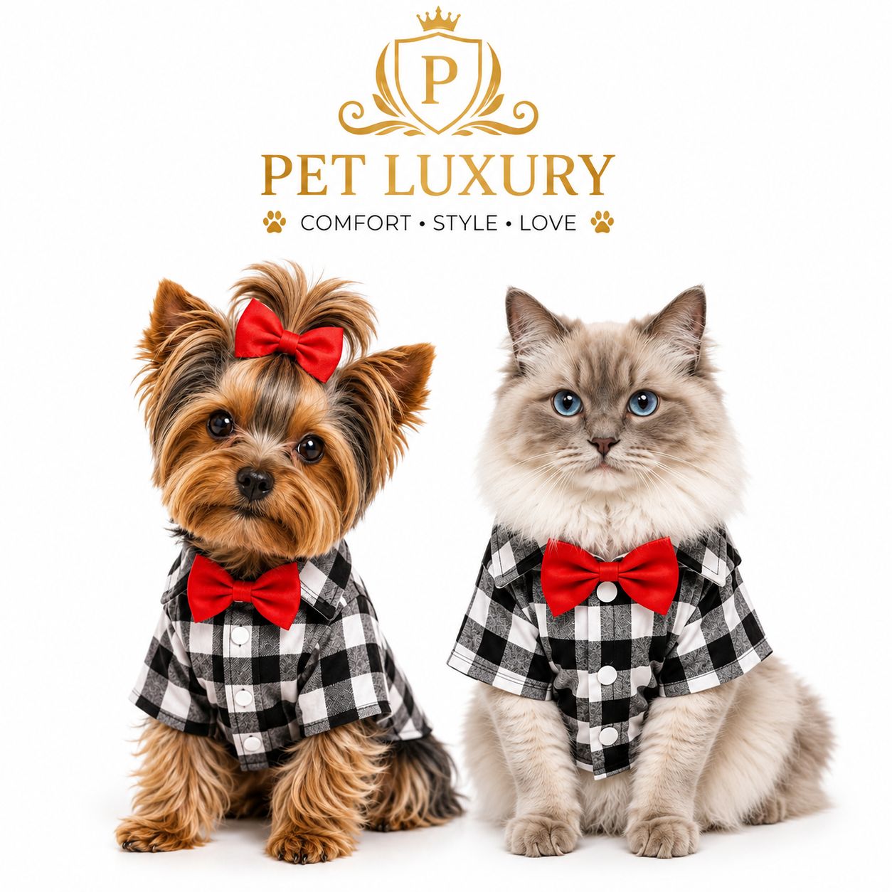 Stylish Pet Bow Tie Shirt - Black Stylish Pet Bow Tie Shirt - Black