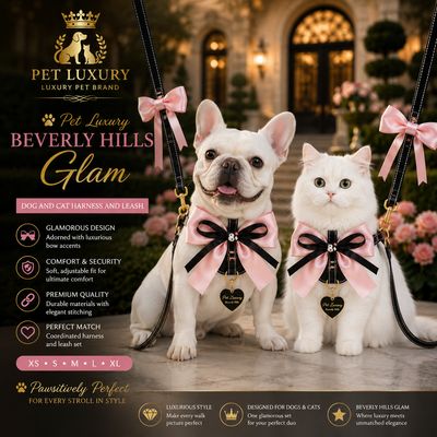 Pet Luxury Beverly Hills Glam Dog And Cat Harness And Leash